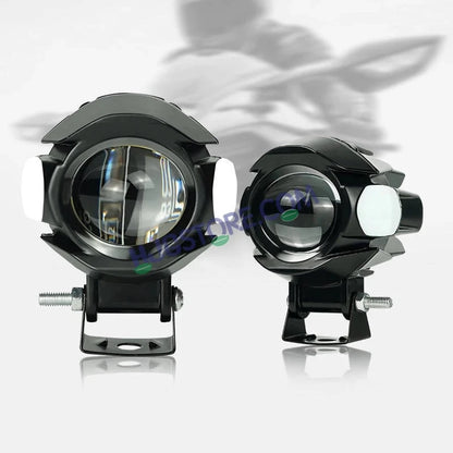 HJG New Alien Projector with Red Devil & Side Blue DRL LED Fog Light Single Projector Shot Fog Light For Bike/Car/Thar/Jeep - Cool White/Yellow with Red DRL and side Blue DRL, Pack of 1 LIU HJG Alien Projector Fog Light for Bikes and Cars High Brightness - HJGstore.com