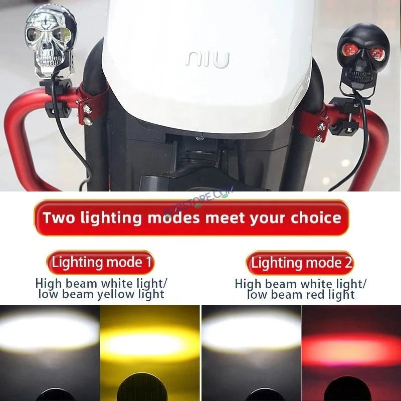 HJG Skull Red Eye Foglight 60W Fog Light For Bike/Car/Thar/Jeep (Cool White/Yellow/Warm White, 40W each) - Pack of 1 HJG New Model Skull Foglight, Pack of 1 - HJGstore.com