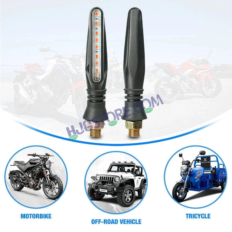 HJG KTM Slim Indicator Yellow Bike Turn Signals Waterproof Flexible Blinker Bright LED Indicators Universal For All Bike Models Motorcycle Turn Signal Lights LIU HJG KTM Slim Yellow Indicator, Universal for All Bikes & Motorcycles, Pack of 2 - HJGstore.com