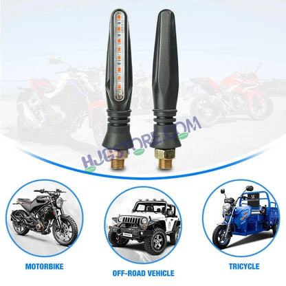 HJG KTM Slim Indicator Yellow Bike Turn Signals Waterproof Flexible Blinker Bright LED Indicators Universal For All Bike Models Motorcycle Turn Signal Lights LIU HJG KTM Slim Yellow Indicator, Universal for All Bikes & Motorcycles, Pack of 2 - HJGstore.com
