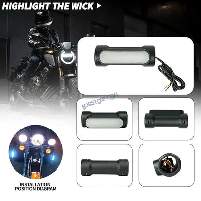 HJG Leg Guard LED DRL Turn Signal Indicator Hazard Lights Crash Bar for Motorcycles (White/Yellow, Red/Yellow, Blue/Yellow) LIU HJG Leg Guard DRL - HJGstore.com