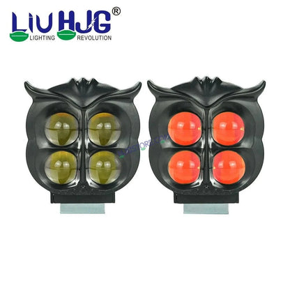 HJG 4 LED Owl Devil Foglight Foglamp HJG Car Accessories Led Headlights Mini Driving Lights Led Fog Lights For Motorcycle Lights, Set of 2 HJG Owl Foglight (Copy) - HJGstore.com