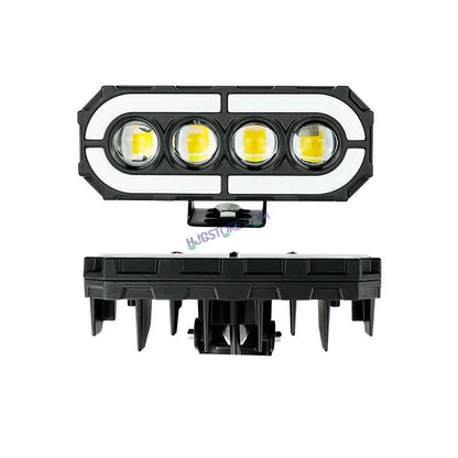 HJG 4 Lens with RGB Ring DRL 4 Projector Lens 2pc Foglight with RGB Ring 4 LED Projector Fog 120W with RGB DRL Foglight Ultra Wide Dual Intensity LED Fog Lights White/Yellow/RGB DRL Projector (120W) Universal For All Cars & Bikes LIU HJG 4 Lens RGB Ring - HJGstore.com