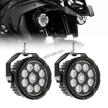 HJG New 9 LED 180W Round CREE Foglight Foglamp with Yellow Cover 180W 9 LED HJG 180W 9 LED Car Accessories Led Headlights Lights Led Fog Lights For Motorcycle Car SUV Lights, Set of 2 with Wiring Harness Kit HJG 9 LED Round 180W - HJGstore.com