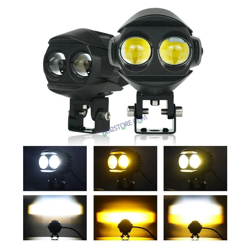 HJG Alien 2 Lens Projector Foglight 120W with Wide Spread White/Yellow/Warm White Light 120W 2pc Foglight Ultra Wide Dual Intensity LED Driving Fog Lights 3000K/4300K/6500K Universal For All Cars & Bikes LIU HJG Alien 2 Lens Projector Foglight, Pack of 2 - HJGstore.com