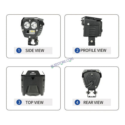 HJG 2 LED Robotic 140W Foglight with Spot and Wide Spread White/Yellow Light 140W Foglight Ultra Wide Dual Intensity LED Driving Fog Lights White/Yellow (2*70W = 140W Total) Universal For All Cars & Bikes LIU HJG Robotic 2 LED 140W Foglight White/Yellow - HJGstore.com