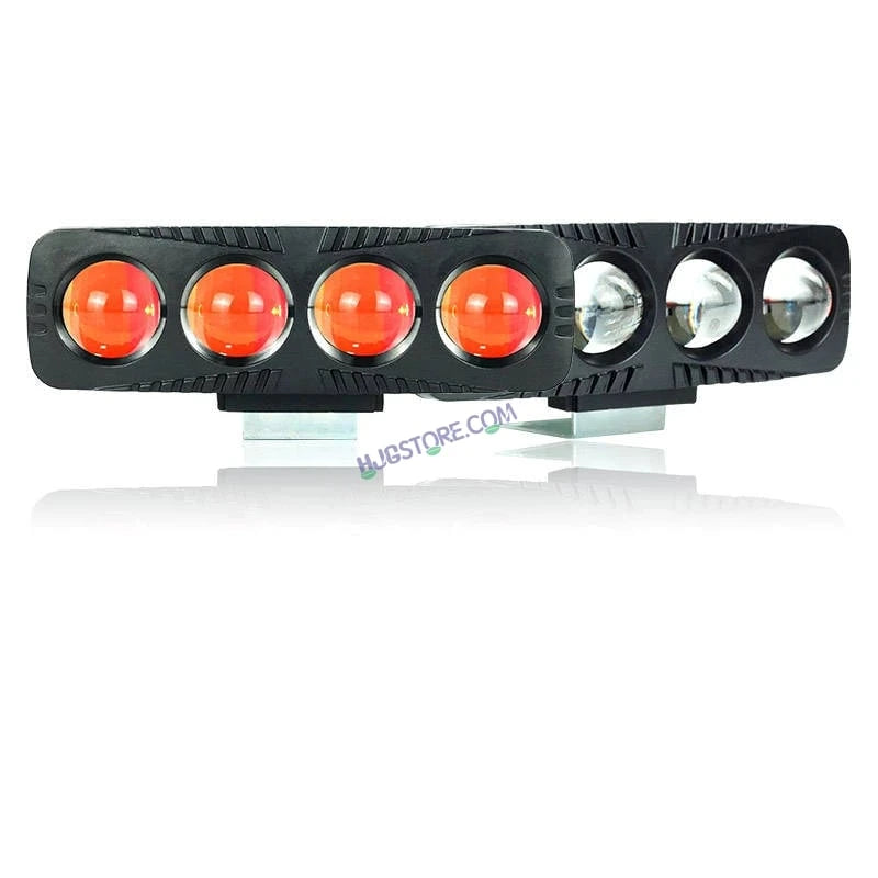 HJG 4 Lens Fog Light 80W Red Devil DRL 4 Lens Projector Lens Foglight 80W (2 * 40W) 4 Lens LED Projector Fog 80W with Red Devil DRL Foglight Ultra Wide Dual Intensity LED Fog Lights White/Yellow/Red Devil DRL Projector (80W) Universal For All Cars & Bikes - HJGstore.com