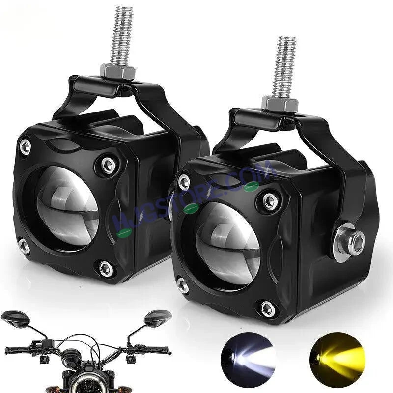 HJG Red Devil Mini Cube Foglight 40W New Model Projector Foglight Red Devil DRL/White/Yellow Ultra Wide Dual Intensity 40W LED Fog Lights White/Yellow/Red Devil DRL Universal For All Cars & Bikes LIU HJG Red Devil Cube Mini Cube Foglight 40W, Set of 2 - HJGstore.com