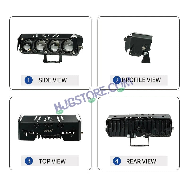 HJG 4 Lens Red Blue 50W Foglight with Red Blue Flash Mode 4 Lens Projector Foglight 50W Foglight Ultra Wide Dual Intensity LED Fog Lights White/Yellow/Warm White/Flash/Red Blue DRL Universal For All Cars & Bikes LIU HJG 4 Lens Red Blue 50W Foglight 1pc - HJGstore.com