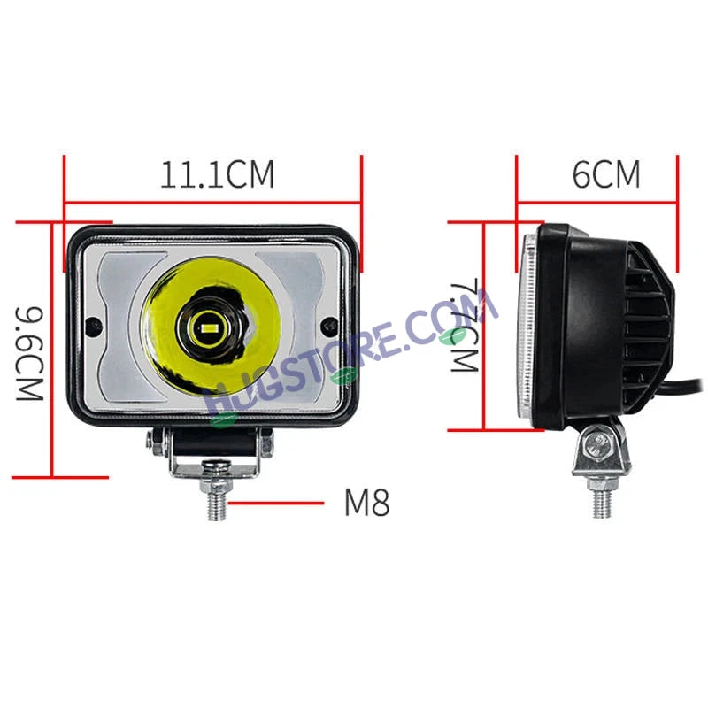 HJG W11 4x5" Classic Square Foglight Headlight 4x5 Inch Foglight White/Yellow DRL Dual LED Foglight Amber/White DRL White Light Foglight Ultra Wide Dual Intensity LED Driving Fog Lights Universal For All Cars & Bikes LIU HJG Classic W11 4x5 Inch Fog - HJGstore.com