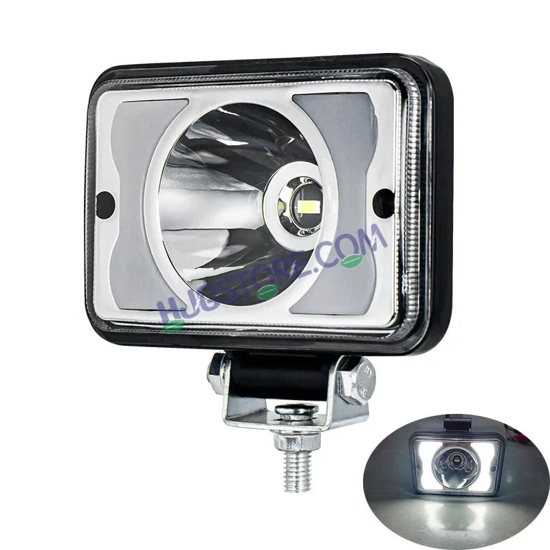 HJG W11 4x5" Classic Square Foglight Headlight 4x5 Inch Foglight White/Yellow DRL Dual LED Foglight Amber/White DRL White Light Foglight Ultra Wide Dual Intensity LED Driving Fog Lights Universal For All Cars & Bikes LIU HJG Classic W11 4x5 Inch Fog - HJGstore.com