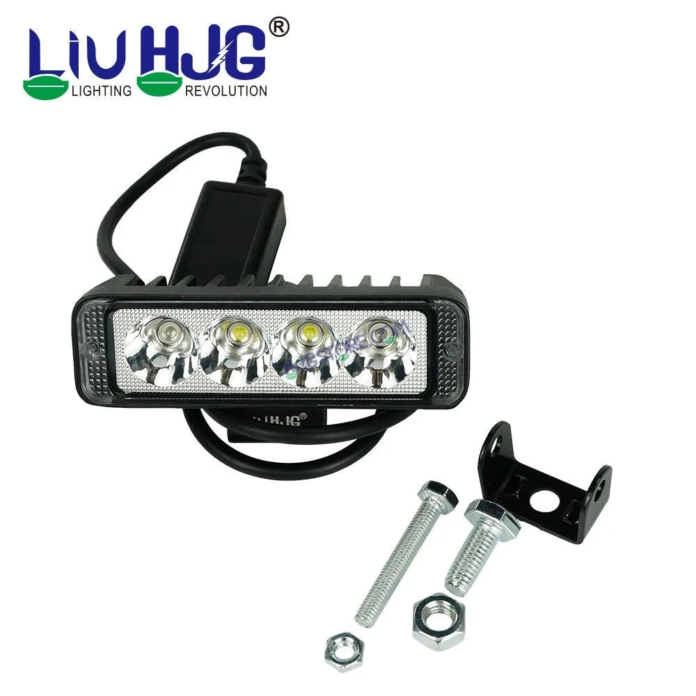 HJG 4 LED with Red Blue Flash Strobe Fog Light for Bikes and Cars High Power, Heavy clamp and Strong aluminum. (4 LED Fog Single) White, Red Blue Strobe Flash - HJGstore.com