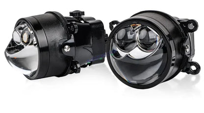 HJG 3 Inch Bi LED Car Projector 140W H8/H9/H11/H16 Foglight with Laser Spot and Wide Spread Red DRL/White/Yellow/Warm White Light 140W Foglight Ultra Wide Dual Intensity LED Driving Fog Lights 3000K/4300K/6500K Universal For All Cars & Bikes H8/H9/H11/H16 - HJGstore.com