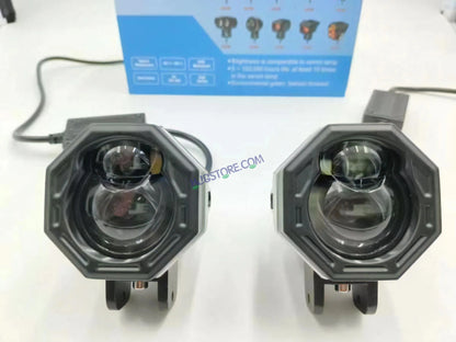 HJG 125 P49 Original Fog Light Hexagon Dual Lens 120W Foglight New Model with Power Adaptor Foglight Ultra Wide Dual Intensity LED Driving Fog Lights White/Yellow (2*60W = 120W Total) Universal For All Cars & Bikes - HJGstore.com