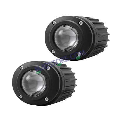 HJG Poki Foglights Mini Oval Projector LED Fog Lights | 40W 12,000LM Super Bright Dual Shot | Cool White & Yellow with Red DRL & Flash Mode | Universal Fit for Bike, Motorcycle, Car, Thar & Jeep (Pack of 2) - HJGstore.com