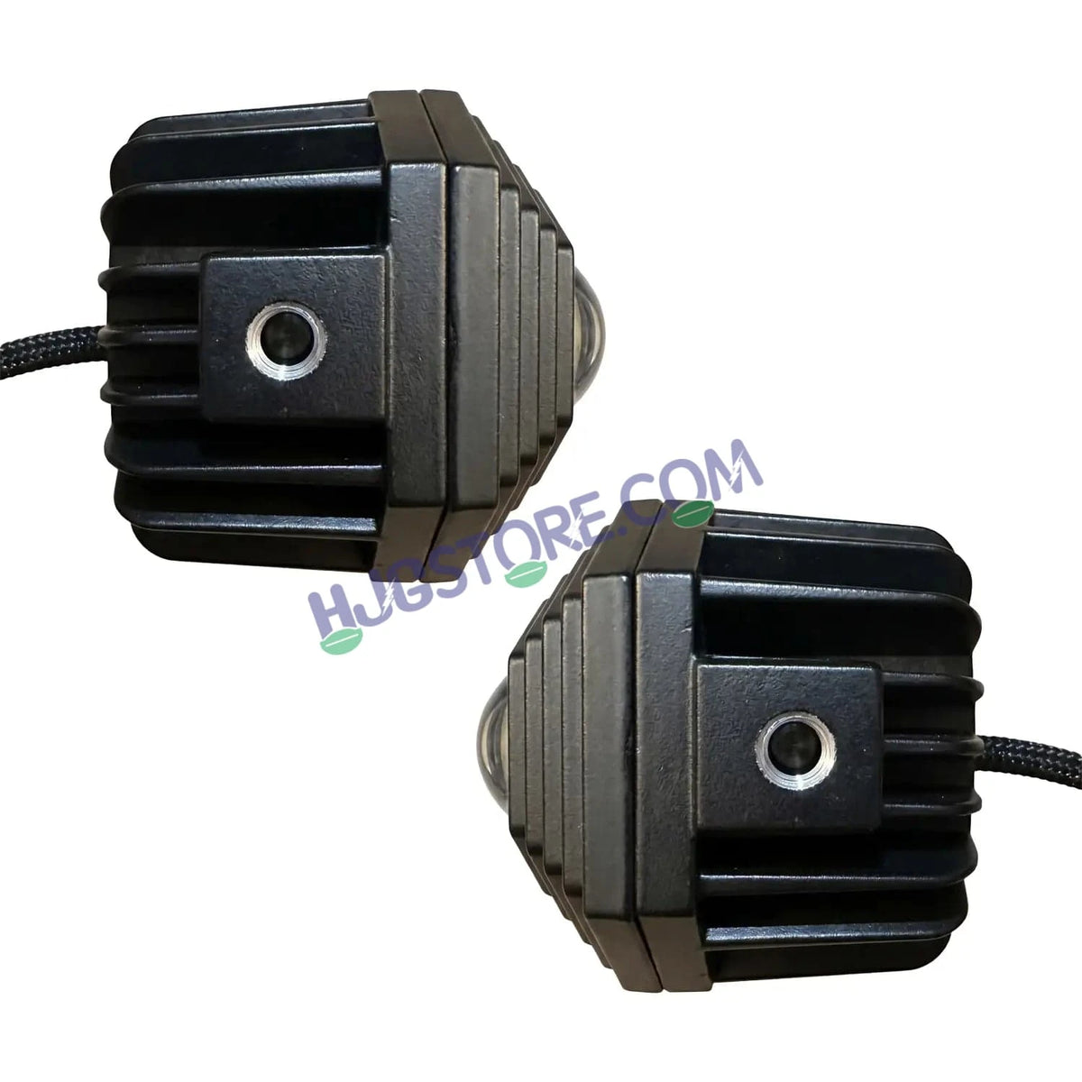 HJG Poki Foglights Mini Hexagon Projector LED Fog Lights | 40W 12,000LM Super Bright Dual Shot | Cool White & Yellow with Red DRL & Flash Mode | Universal Fit for Bike, Motorcycle, Car, Thar & Jeep (Pack of 2) - HJGstore.com