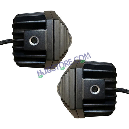 HJG Poki Foglights Mini Hexagon Projector LED Fog Lights | 40W 12,000LM Super Bright Dual Shot | Cool White & Yellow with Red DRL & Flash Mode | Universal Fit for Bike, Motorcycle, Car, Thar & Jeep (Pack of 2) - HJGstore.com
