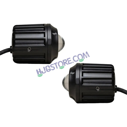 HJG Poki Foglights Mini Oval Projector LED Fog Lights | 40W 12,000LM Super Bright Dual Shot | Cool White & Yellow with Red DRL & Flash Mode | Universal Fit for Bike, Motorcycle, Car, Thar & Jeep (Pack of 2) - HJGstore.com