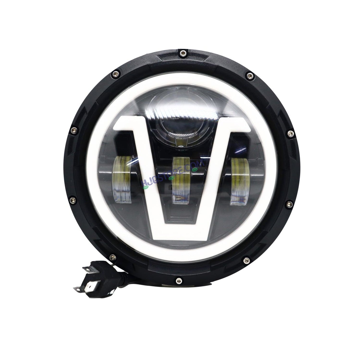 HJG 7 Inch Round Harley Led Headlight Compatible with Jeep Thar, Harley Davidson & Royal Enfield (DC12-80V, 90W) - HJGstore.com