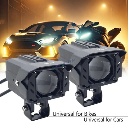 HJG Projector Shutter Original 200W Camera Lens Fog LED Laser Projector HJG Fog Light with Red Devil Lens 200W Red/White (Low and High Beam) MEGA DRIVE Fog Light For Bike/Car/Thar/Jeep/SUV/Universal ( Cool White ) - Pack of 2 - HJGstore.com