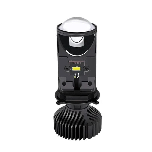 HJG Projector Lens H4 LED Bulb 50W HJG Y6 Projector Light Lamp H4 LED Mini Projector Lens with Fan for Bike Bulb 7000LM Conversion Kit Hi/Lo Beam Headlight 12V/24V for Motorcycle, Set of 1, White - HJGstore.com