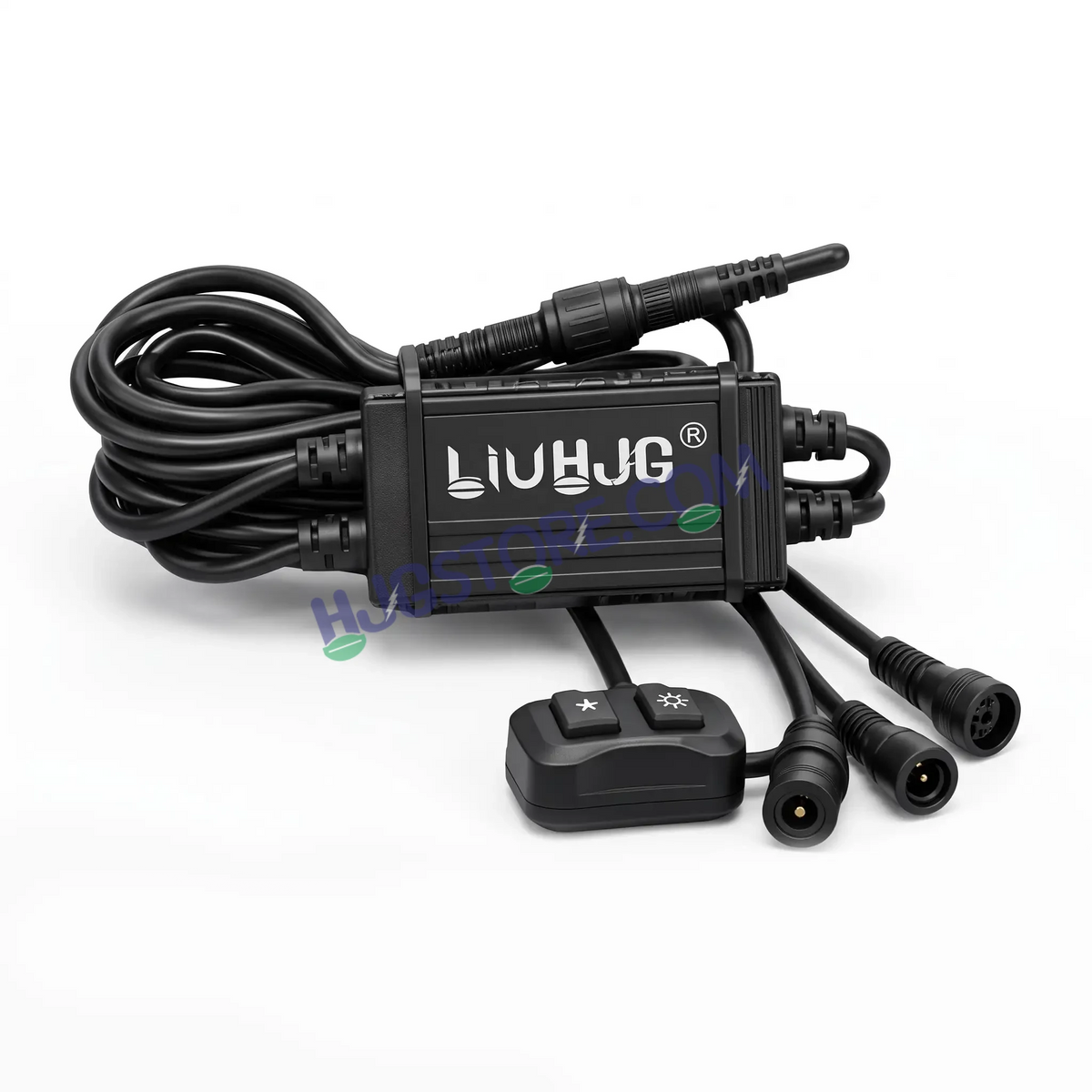 HJG 4 Pcs Motorcycle LED Strobe Light Kit with Remote Control, Wiring Harness, Relay Module & Switch - RGB Multi-Color Flashing Auxiliary Projector Lights - Universal Fit for Bikes, Cars, SUVs, Cruisers & Custom Builds - HJGstore.com