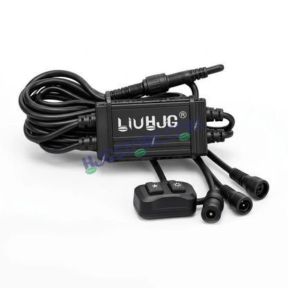 HJG 4 Pcs Motorcycle LED Strobe Light Kit with Remote Control, Wiring Harness, Relay Module & Switch - RGB Multi-Color Flashing Auxiliary Projector Lights - Universal Fit for Bikes, Cars, SUVs, Cruisers & Custom Builds - HJGstore.com