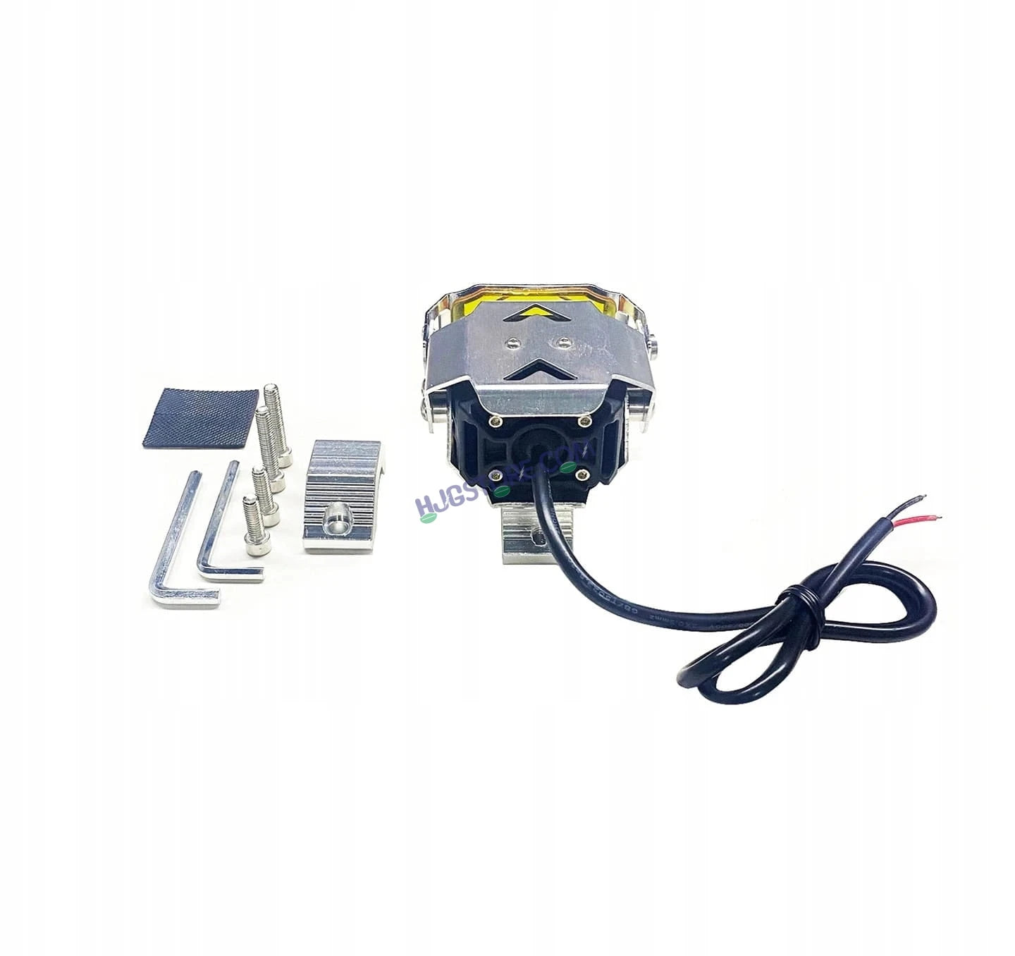 HJG Chrome Transformer Foglight 140W LED Projector with Wiring Kit Slider Yellow Cap Wide Spread White/Yellow 140W 2pc Foglight Ultra Wide Dual Intensity LED Driving Fog Lights 3000K/6500K Universal For All Cars & Bikes, Pack of 2 with Wiring Harness Kit - HJGstore.com