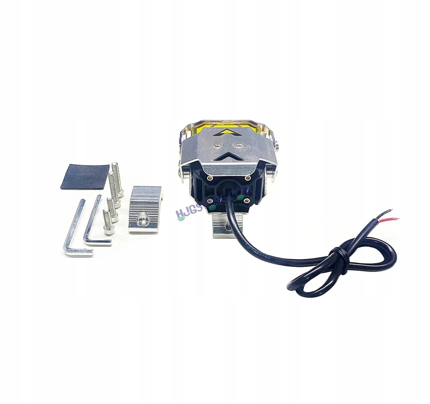 HJG Chrome Transformer Foglight 140W LED Projector with Wiring Kit Slider Yellow Cap Wide Spread White/Yellow 140W 2pc Foglight Ultra Wide Dual Intensity LED Driving Fog Lights 3000K/6500K Universal For All Cars & Bikes, Pack of 2 with Wiring Harness Kit - HJGstore.com