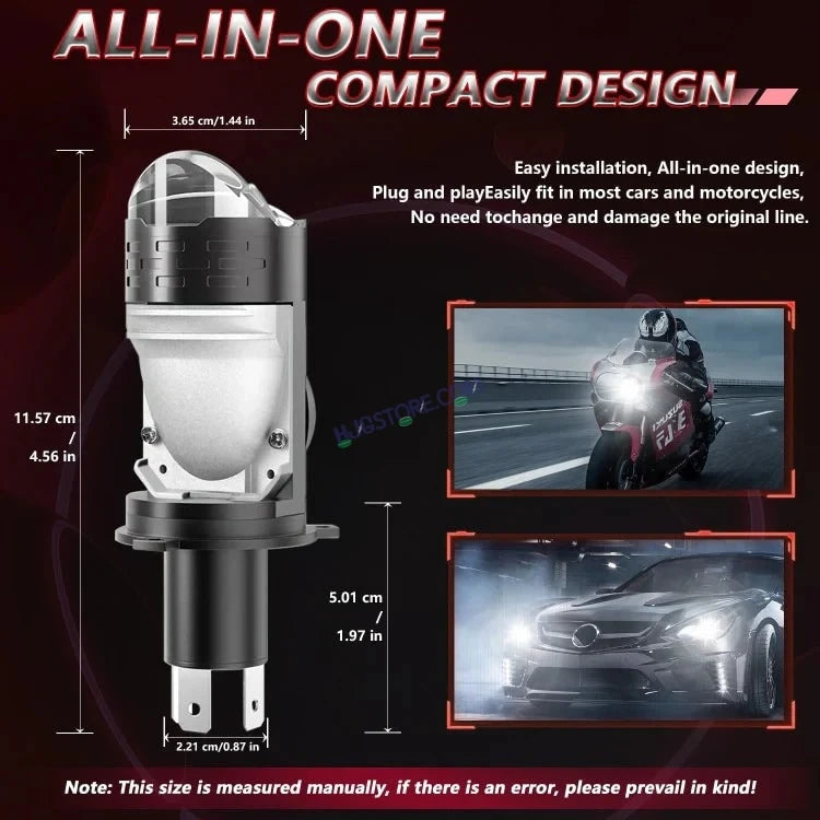 HJG Y6 Dual Projector Lens LED Headlight Bulb Online INDIA – HJGstore.com