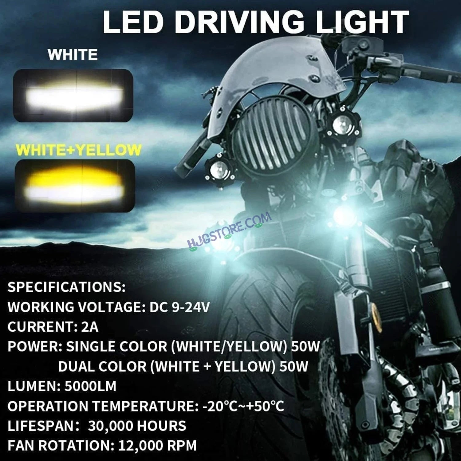 LIUHJG LIU HJG Heavy Mini Drive with Canbus LED Fog Light Bulb Lamp For Cars and Motorcycles Dual Color (White & Yellow) With Cooling Fan 2Pcs with Canbus Wiring - HJGstore.com