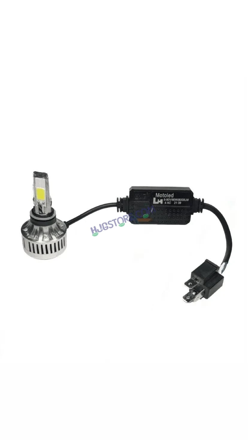 HJG M4 Mini ORIGINAL LED Headlight Bulb H4 80W For All Motorcycles (Low and High Beam Bulbs (White) AC/DC 80Watt 4 Side Chip) - Type H4 - HJGstore.com