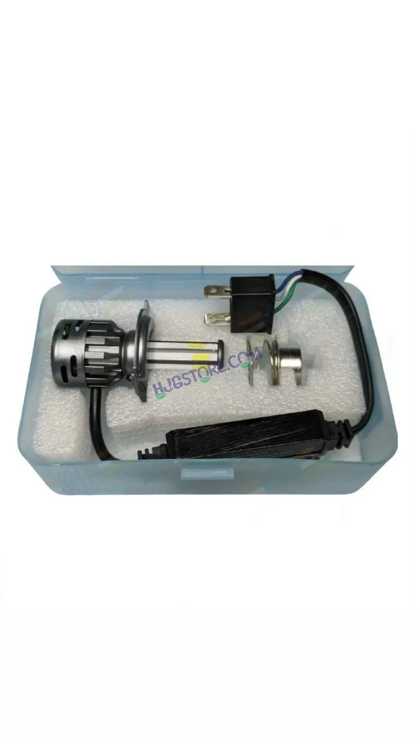 HJG M4 Mini ORIGINAL LED Headlight Bulb H4 80W For All Motorcycles (Low and High Beam Bulbs (White) AC/DC 80Watt 4 Side Chip) - Type H4 - HJGstore.com