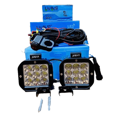 HJG Original 70W CREE 9 LED Dual Color Yellow/White LED Fog Lights with harness Yellow Filter Cap for Bikes, Cars, Jeeps - HJGstore.com
