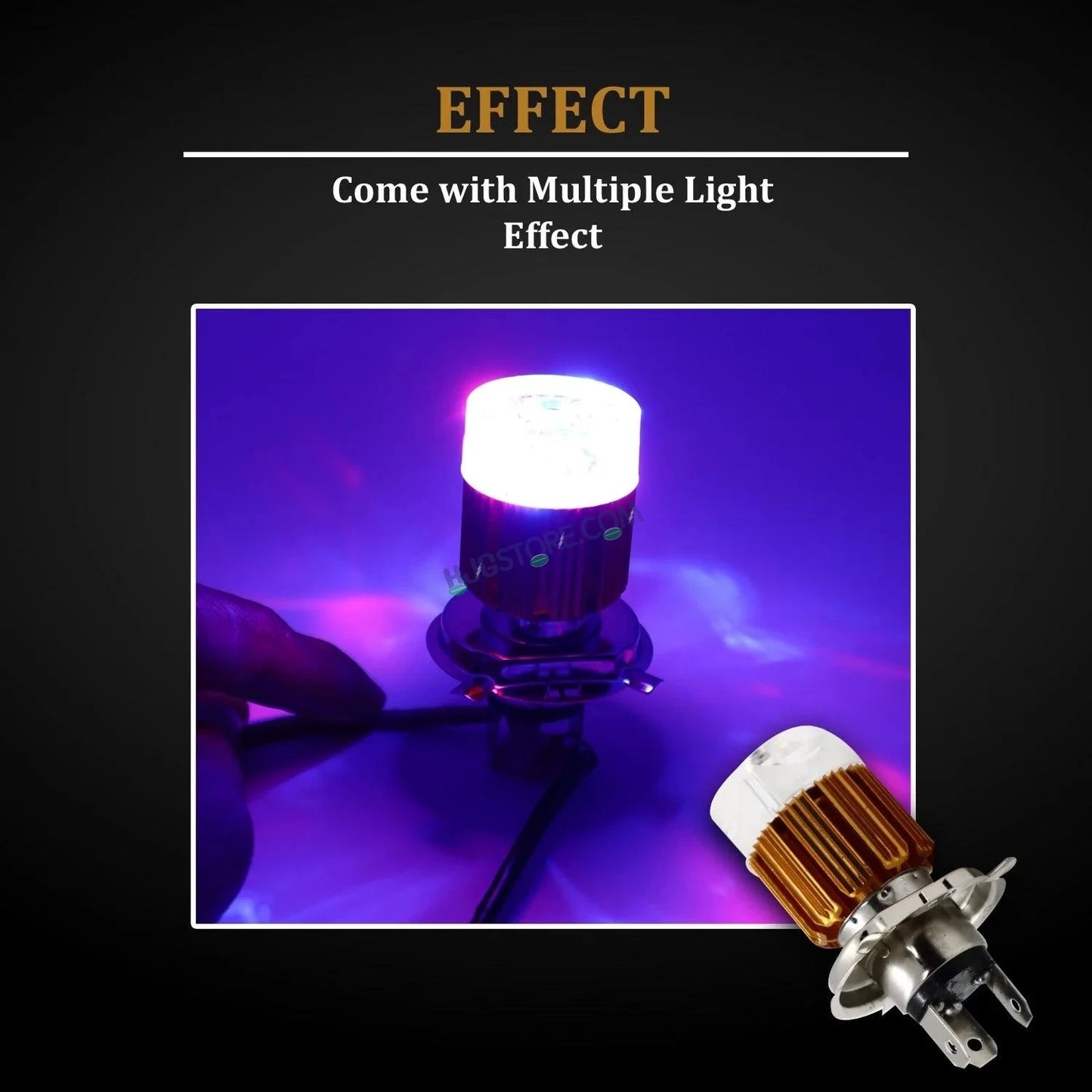 White/MultiColor H4 Headlight Bulb for Bikes Universal For Car Universal For Bike (Upper Multicolor/Dipper White, Type H4 headlight bulb) - HJGstore.com