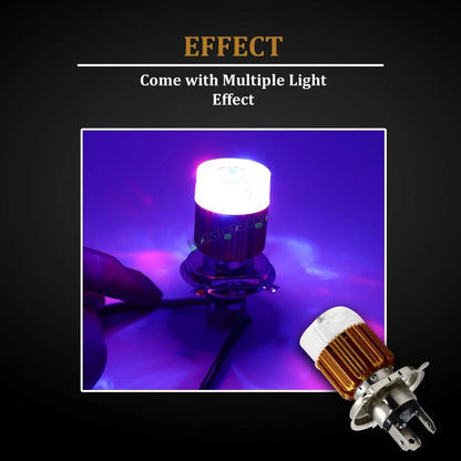 White/MultiColor H4 Headlight Bulb for Bikes Universal For Car Universal For Bike (Upper Multicolor/Dipper White, Type H4 headlight bulb) - HJGstore.com