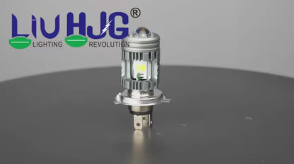 HJG H4 Lens White Yellow LED Headlight Bulb H4 For All Motorcycles (Low and High Beam Bulbs (White) White Yellow 40W Lens) - Type H4