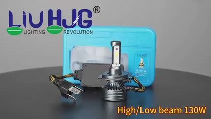HJG 130W M3 Mini H4 New Model LED Bulb AC/DC Headlight LED Bulb White Beam 130W HJG M3 130W H4 LED for Bike Car Light H4 LED with Fan Bulb 13000LM 130W Conversion Kit Hi/Lo Beam Headlight 12V/24V for Motorcycle/Car, Set of 1, 13000 LM 130W, White Hi/Lo