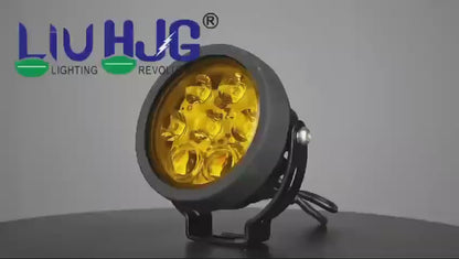 HJG New 7 LED 140W Foglight Foglamp with Yellow Cover 140W 7 LED HJG 140W 7 LED Car Accessories Led Headlights Lights Led Fog Lights For Motorcycle Lights, Set of 2 with Dimmer Controller Wiring Harness Kit, Brightness Controller Wiring