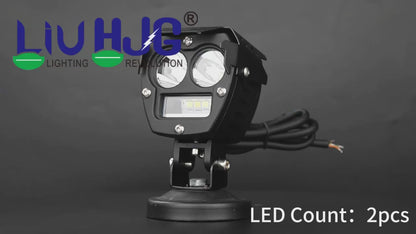HJG 2 LED Robotic 140W Foglight with Spot and Wide Spread White/Yellow Light 140W Foglight Ultra Wide Dual Intensity LED Driving Fog Lights White/Yellow (2*70W = 140W Total) Universal For All Cars & Bikes LIU HJG Robotic 2 LED 140W Foglight White/Yellow
