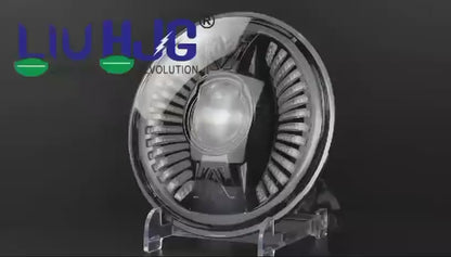 HJG 7 Inch Angel Wings White LED Headlight Angel Wings Headlight Assembly for Thar Royal Enfield | 75-120W CREE/Osram LED Chip Multi color Compatible with Royal Enfield, Jeep, Thar, Gypsy