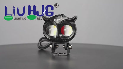 HJG New Model Owl Fog Light For Bike/Car/Thar/Jeep ( Cool White, 40W each * 2 = 80W Total ) - Pack of 2