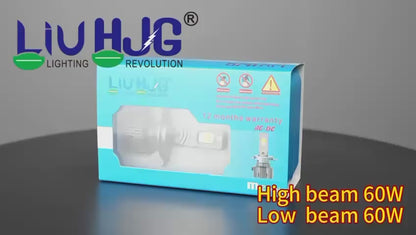 HJG M2 Mini 70W H4 New Model LED Bulb AC/DC Headlight LED Bulb White Beam 70W HJG M2 70W H4 LED for Bike Car Light H4 LED with Fan Bulb 7000LM 70W Conversion Kit Hi/Lo Beam Headlight 12V/24V for Motorcycle/Car, Set of 1, M2 Mini 7000 LM 70W, White Hi/Lo
