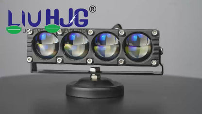 HJG Blaze 4 Lens Waymaker Pro 320W Blaze 4 Lens Foglight New Model LED Foglight with Laser Spot and Wide Spread Red/White/Yellow 320W Foglight Ultra Wide Dual Intensity LED Driving Fog Light 3000K/6500K Universal For All Cars & Bikes LIU HJG Blaze 4 Fog