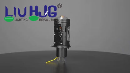 HJG N18 Laser Focus Projector Bulb 50W H4 Socket | White Low Beam & White with Yellow Hyper Focus Laser High Beam | Red Devil DRL Mode | Built-in Cooling Fan | Universal Headlight for Bikes and Cars LIU HJG N18 Laser Hyper Focus H4 Bulb
