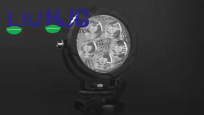 HJG 5 LED 100W Round CREE Foglight Foglamp with Yellow Cover 100W 5 LED HJG 100W 5 LED Car Accessories Led Headlights Lights Led Fog Lights For Motorcycle Car SUV Lights, Set of 2 with Wiring Harness Kit HJG 5 LED Round 100W