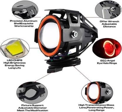 HJG Projector Angel Eyes LED Fog Light For Bike Universal For All Bike (1pc) - HJGstore.com