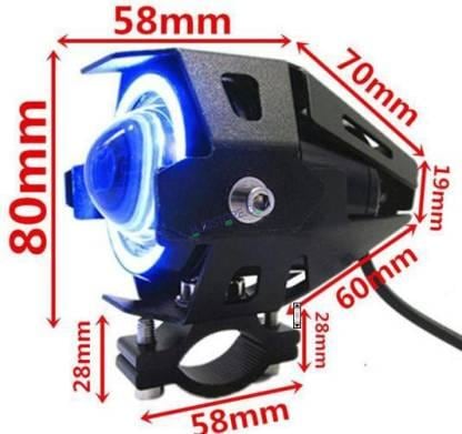 HJG Projector Angel Eyes LED Fog Light For Bike Universal For All Bike (Blue Angel Eyes, 1pc) - HJGstore.com